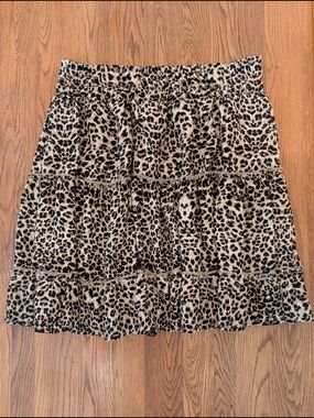 Sophie & Kate Leopard Print Patterned Tiered Skirt